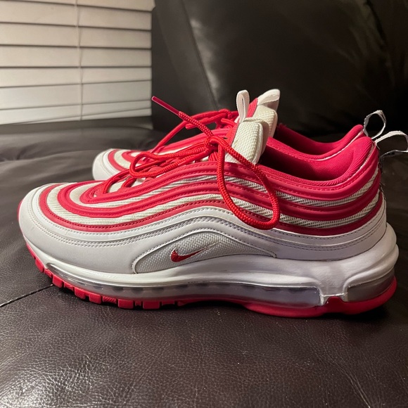 Nike Airmax 97 White/Red Sz 9.5 wmns - Picture 1 of 5
